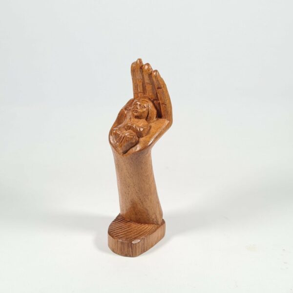 Statuette nativité main bois palissandre 15cm