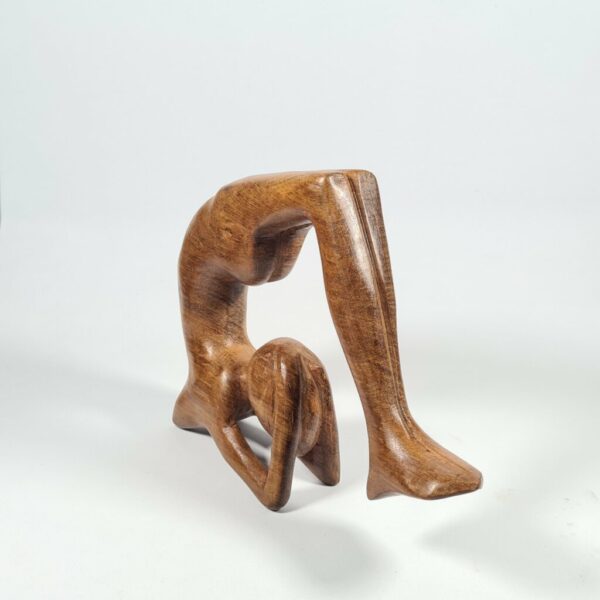 Statuette Femme Yoga bois palissandre 18cm – Image 2