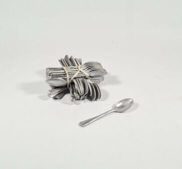 Lot de 12 petites cuillères en aluminium brut