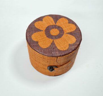 Boite Rangement Ronde 2 étages Orange B1