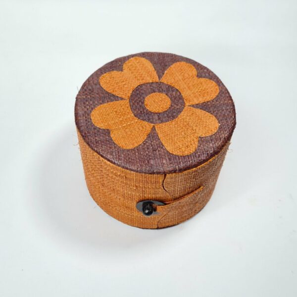 Boite Rangement Ronde 2 étages Orange B1