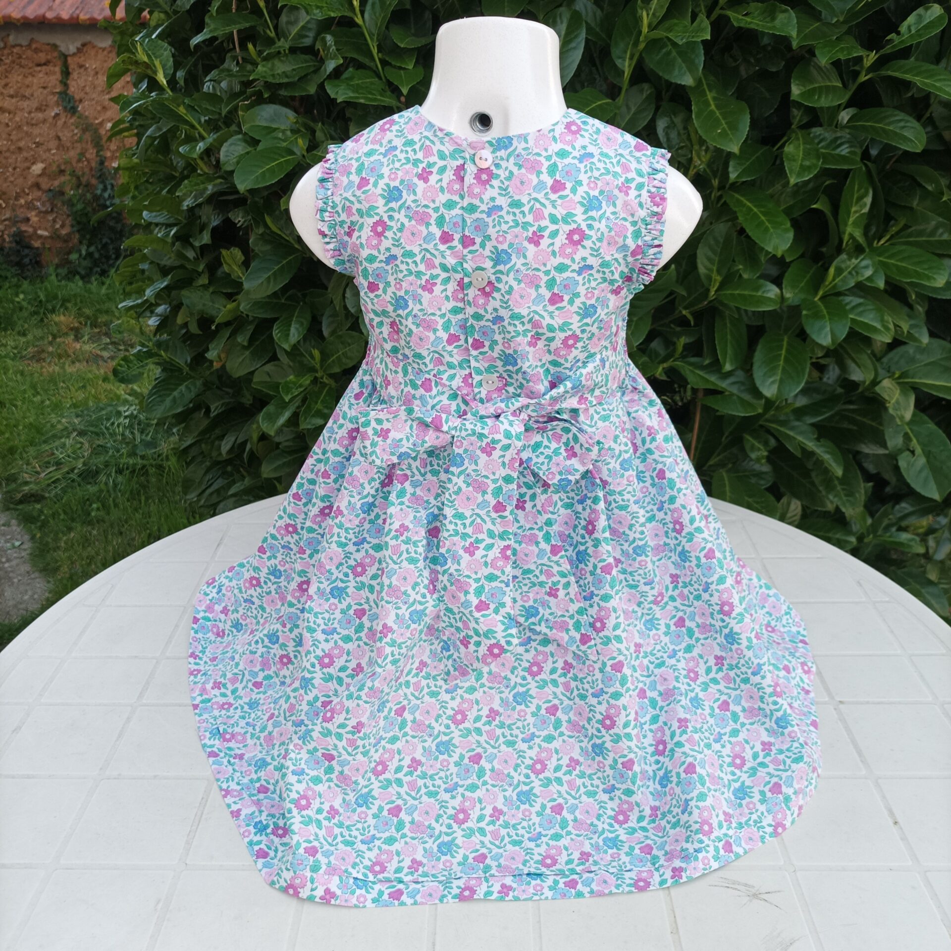 Robe smoke liberty rose et bleu – Image 4