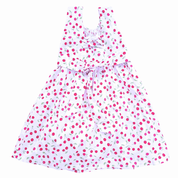 7 Robe smock liberty Cherry Cerises 2 ans Blanc
