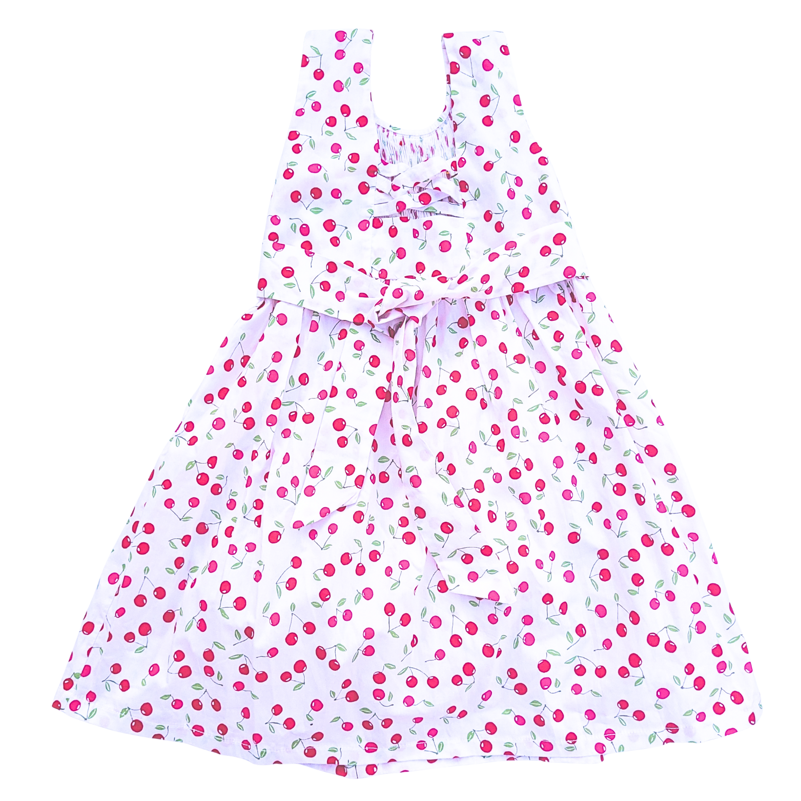 Robe smock liberty Cherry Cerises 2 ans Blanc – Image 2