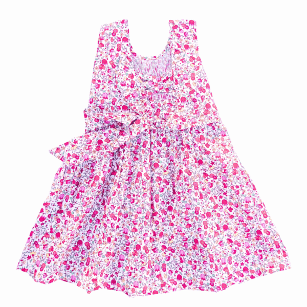9 Robe smock liberty florale 2 ans rouge