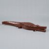 Figurine Crocodile en Bois Sculpté Main, Décoration Artisanale Ethnique - 20cm