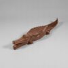Figurine Crocodile en Bois Sculpté Main, Décoration Artisanale Ethnique - 20cm