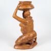 Statuette Femme Assise en Bois de Palissandre, 22 cm - Décoration Ethnique Artisanale