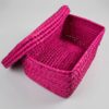 Boîte tissée en raphia - Fuschia - 9x9x9cm